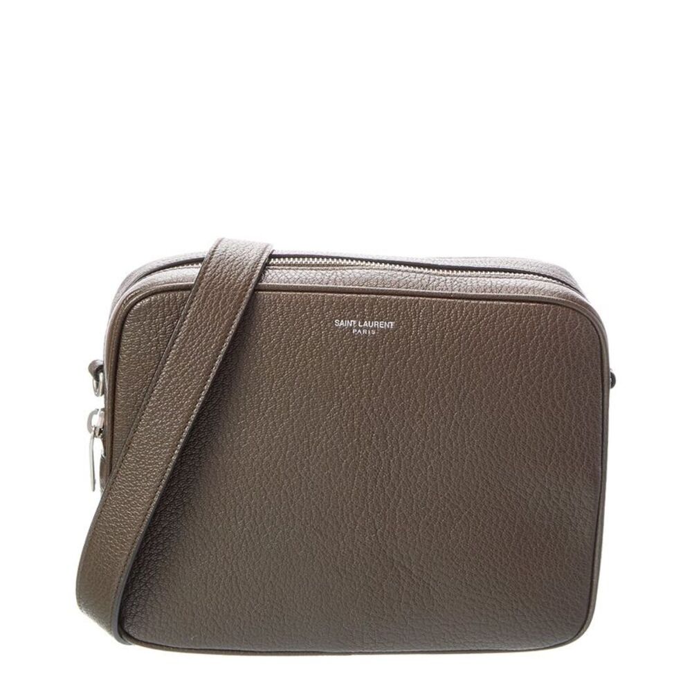 Saint Laurent Small Leather Camera Bag, Green